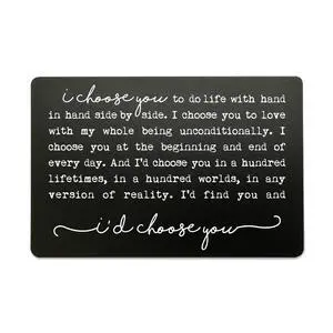 I Choose You Metal Wallet Insert Card, Engraved Black Aluminum Keepsake, Romantic Love Promise, Wedding Anniversary & Everyday Gift. I Choose You Metal Wallet Insert Card, Engraved Black Aluminum Keepsake, Romantic Love Promise, Wedding Anniversary & Everyday Gift.