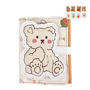 Kawaii Bear Wallet Cute Cartoon Card Holder Girls Coin Purse Anime Key Bag Card Case Front Pocket Wallet (Beige-1) Kawaii Bear Wallet Cute Cartoon Card Holder Girls Coin Purse Anime Key Bag Card Case Front Pocket Wallet (Beige-1)