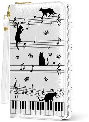 Womens Wallet, Black Cat Wristlet Wallet For Women, Piano Keys Musical Card Holder Purse, Birthday Christmas Graduation Gifts For Music Lovers, Aesthetic Office Daily Purse Womens Wallet, Black Cat Wristlet Wallet For Women, Piano Keys Musical Card Holder Purse, Birthday Christmas Graduation Gifts For Music Lovers, Aesthetic Office Daily Purse