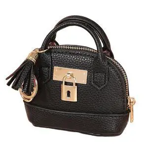 Mini Bag Keychain Tote Cute Leather Coin Pouch Bag Creative Wallet Key Chain Bag for Women Girls Purse Handbag Decor Mini Makeup Bag Zipper Coin Purse Christmas Gift (Black) Mini Bag Keychain Tote Cute Leather Coin Pouch Bag Creative Wallet Key Chain Bag for Women Girls Purse Handbag Decor Mini Makeup Bag Zipper Coin Purse Christmas Gift (Black)