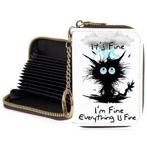 Credit Card Holder for Women,Small Rfid Wallet with Keychain Zipper,Cute PU Leather Card Case WalletAccordion Credit Card Wallets Gift,Cat Struck by Lightning Credit Card Holder for Women,Small Rfid Wallet with Keychain Zipper,Cute PU Leather Card Case WalletAccordion Credit Card Wallets Gift,Cat Struck by Lightning