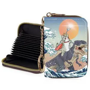 Credit Card Holder for Women,Small Rfid Wallet with Keychain Zipper,Cute PU Leather Card Case WalletAccordion Credit Card Wallets Gift,Cats and Dinosaurs Credit Card Holder for Women,Small Rfid Wallet with Keychain Zipper,Cute PU Leather Card Case WalletAccordion Credit Card Wallets Gift,Cats and Dinosaurs