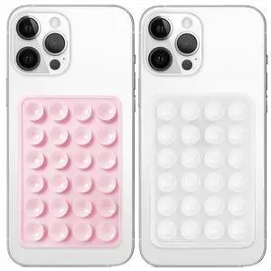2 Pack Silicone Suction Phone Case Mount, Non Slip Sticky Grip, Silicon Adhesive Suction Cup Mount, Strong Grip Holder for Selfies and Videos (LightPink&Translucent) 2 Pack Silicone Suction Phone Case Mount, Non Slip Sticky Grip, Silicon Adhesive Suction Cup Mount, Strong Grip Holder for Selfies and Videos (LightPink&Translucent)