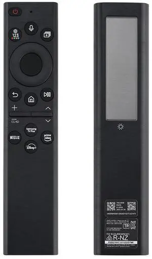 BN5901385A Solar Voice Remote Replacement with Bluetooth Rechargeable Solar Cell for Samsung Smart TVs Frame Neo LED Ultra HD Series4 Shortcut Buttons Black