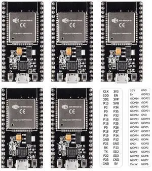 5Pcs ESP32 Development Board CP2102 Chip 38Pin Narrow Version WiFi + Bluetooth Microcontroller Dual Cores ESP-32 ESP-32D Board ESP-WROOM-32 2 in 1 Dual Core Low Power Consumption ESP-32 5Pcs ESP32 Development Board CP2102 Chip 38Pin Narrow Version WiFi + Bluetooth Microcontroller Dual Cores ESP-32 ESP-32D Board ESP-WROOM-32 2 in 1 Dual Core Low Power Consumption ESP-32