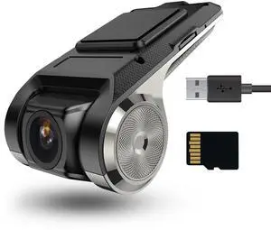 Hikity USB DVR On-Dash Camera - Loop Recording Dash Camera for Cars with 32GB SD Card 24H Parking Mode Driving Recorder LDWS FCWS Dash Cam for Android Radio Stereo GPS DVD Hikity USB DVR On-Dash Camera - Loop Recording Dash Camera for Cars with 32GB SD Card 24H Parking Mode Driving Recorder LDWS FCWS Dash Cam for Android Radio Stereo GPS DVD