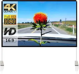 SKERELL Projector Screen with Stand 120 inch Portable Projection Screen 16:9 4K HD Rear Front Projections Movies Screen with Carry Bag for Indoor Outdoor Home Theater Backyard Cinema Travel SKERELL Projector Screen with Stand 120 inch Portable Projection Screen 16:9 4K HD Rear Front Projections Movies Screen with Carry Bag for Indoor Outdoor Home Theater Backyard Cinema Travel