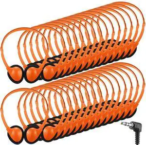 Konohan 30 Pack Headphones Bulk Headphone for School Classroom Student Wired Headphones Adjustable with 3.5 mm Jack for Adults (Orange) Konohan 30 Pack Headphones Bulk Headphone for School Classroom Student Wired Headphones Adjustable with 3.5 mm Jack for Adults (Orange)
