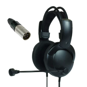 Double Muff Intercom Headphones with Male XLR Five Pin Connector Stereo RTS Double Muff Intercom Headphones with Male XLR Five Pin Connector Stereo RTS