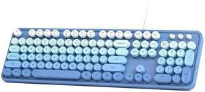 SQMD Wired Retro Keyboard, 104 Keys Full-Sized Typewriter Keyboards, Office Keyboard with Number Pad, Foldable Stands for Windows, PC, Laptop, Desktop (Blue Gradient) SQMD Wired Retro Keyboard, 104 Keys Full-Sized Typewriter Keyboards, Office Keyboard with Number Pad, Foldable Stands for Windows, PC, Laptop, Desktop (Blue Gradient)