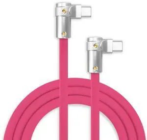 chubbycable FlexElbow 90 Degree 240W Fast Charging Cable Right Angle USB C Cable Silicone Charging Cord Compatible with iPhone 17-15 Series iPad, Rose Red, Double Elbow Type C to Type C, 16.4FT chubbycable FlexElbow 90 Degree 240W Fast Charging Cable Right Angle USB C Cable Silicone Charging Cord Compatible with iPhone 17-15 Series iPad, Rose Red, Double Elbow Type C to Type C, 16.4FT