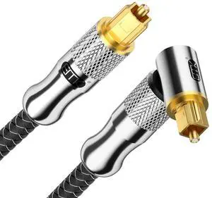 EMK Premium 24K Gold-Plated Right Angle Optical Cable 90 Toslink to Toslink (6M/20Ft), 360 Rotatable for Soundbars, TVs & Home Theater EMK Premium 24K Gold-Plated Right Angle Optical Cable 90 Toslink to Toslink (6M/20Ft), 360 Rotatable for Soundbars, TVs & Home Theater
