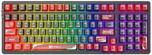 Qisan Wireless/Wired Mechanical Keyboard, Triple Mode 2.4G/USB-C/BT Gaming Keyboard, 100 Keys US Layout RGB Backlit, Rechargeable Wired Keyboard Red & Black Combo Color Qisan Wireless/Wired Mechanical Keyboard, Triple Mode 2.4G/USB-C/BT Gaming Keyboard, 100 Keys US Layout RGB Backlit, Rechargeable Wired Keyboard Red & Black Combo Color