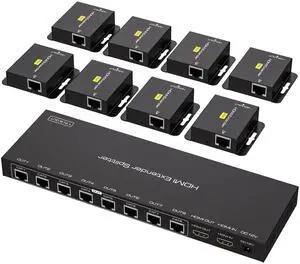 VPFET HDMI Extender Splitter Over Ethernet 1 in 8 Out Cat5e or 6 Up to 165FT 50m HD1080P 60Hz 3D with Port Loop Out Support EDID POC Suitable for Projection Exhibition Presentations VPFET HDMI Extender Splitter Over Ethernet 1 in 8 Out Cat5e or 6 Up to 165FT 50m HD1080P 60Hz 3D with Port Loop Out Support EDID POC Suitable for Projection Exhibition Presentations