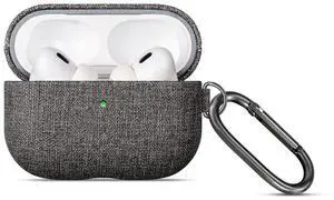 LOPIE for AirPods Pro 2nd Generation Case (Not for 3rd Gen) - Canvas Style Vegan Leather - Protective Hard Shell Cover with Clip - Handmade for AirPods Pro 2 Case Cover - Gray LOPIE for AirPods Pro 2nd Generation Case (Not for 3rd Gen) - Canvas Style Vegan Leather - Protective Hard Shell Cover with Clip - Handmade for AirPods Pro 2 Case Cover - Gray