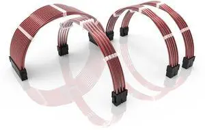 LINKUP - 50cm PSU PC Power Extension Cable Metallic Sleeved Silicone Coated Soft & Flexible to Route Custom Mod GPU & CPU w/Comb Kit1x 24P (20+4)1x 8P (4+4) CPU2X 8P (6+2) GPU500mm - Pink LINKUP - 50cm PSU PC Power Extension Cable Metallic Sleeved Silicone Coated Soft & Flexible to Route Custom Mod GPU & CPU w/Comb Kit1x 24P (20+4)1x 8P (4+4) CPU2X 8P (6+2) GPU500mm - Pink