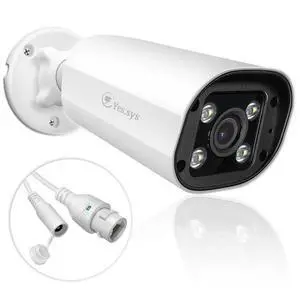 Eyessys 4MP 2.8mm Wide Angle Lens 1440P IP Bullet Security Camera Color Night Vision PoE with Microphone(Audio), 24/7 Full Time Smart Dual Light LED, Weatherproof IP66 Compatible with NVR/RTSP, White Eyessys 4MP 2.8mm Wide Angle Lens 1440P IP Bullet Security Camera Color Night Vision PoE with Microphone(Audio), 24/7 Full Time Smart Dual Light LED, Weatherproof IP66 Compatible with NVR/RTSP, White