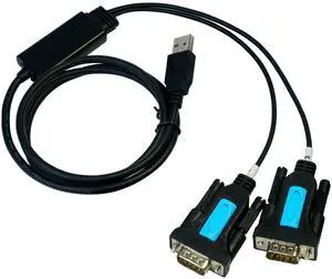 TECHTOO 2 Port Professional FTDI CHIP USB to RS232 Serial Cable DB9 Serial Adapter Converter 9-Pin Male to Male with Thumbscrews (W/Thumbscrews, 2 RS232 Port) TECHTOO 2 Port Professional FTDI CHIP USB to RS232 Serial Cable DB9 Serial Adapter Converter 9-Pin Male to Male with Thumbscrews (W/Thumbscrews, 2 RS232 Port)