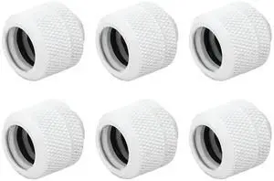 greenDracaena Dracaena.io 6 Pack G1/4" Thread to 16mm Outer Diameter, Hard Tubing Compression Fitting with high Body Design for Computer Water Cooling System, White greenDracaena Dracaena.io 6 Pack G1/4" Thread to 16mm Outer Diameter, Hard Tubing Compression Fitting with high Body Design for Computer Water Cooling System, White
