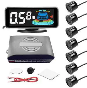 Shkalacar Car Reverse Parking Radar System Backup Rear Reversing Radars with 8 Parking Sensors Distance Detection + LCD Distance Display + Sound Warning Buzzer Shkalacar Car Reverse Parking Radar System Backup Rear Reversing Radars with 8 Parking Sensors Distance Detection + LCD Distance Display + Sound Warning Buzzer