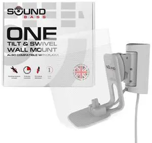 Sound Bass ONE Wall Mount Bracket, Tilt and Swivel, White, Single (1pc), Compatible with Sonos ONE, ONE Gen 2, ONE SL & Play:1, Effortless Installation, Includes Mounting Kit Sound Bass ONE Wall Mount Bracket, Tilt and Swivel, White, Single (1pc), Compatible with Sonos ONE, ONE Gen 2, ONE SL & Play:1, Effortless Installation, Includes Mounting Kit