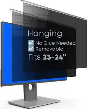 2-Pack 24 Inch Hanging Privacy Screen Protector for Monitor (Fits 23-24 Inch Frameless), 30+ Full Privacy & 95% Light Blocking, Instant Setup, 87% Blue Light & 97% UV Block, Office Data Security & Eye 2-Pack 24 Inch Hanging Privacy Screen Protector for Monitor (Fits 23-24 Inch Frameless), 30+ Full Privacy & 95% Light Blocking, Instant Setup, 87% Blue Light & 97% UV Block, Office Data Security & Eye