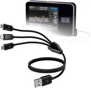 BoxWave Cable Compatible with Tandem t:Slim X2 Insulin Pump - MultiCharge MicroUSB Cable, Multiple Charging Cable Micro USB Cable - Black BoxWave Cable Compatible with Tandem t:Slim X2 Insulin Pump - MultiCharge MicroUSB Cable, Multiple Charging Cable Micro USB Cable - Black