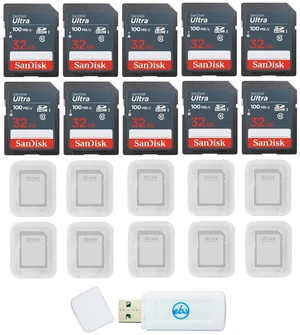 SanDisk Ultra 32GB SD SDHC UHS-I 100MB/s Class 10 SDSDUNR-032G (10 Pack) SanDisk Ultra 32GB SD SDHC UHS-I 100MB/s Class 10 SDSDUNR-032G (10 Pack)