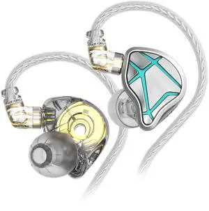KZ ESX 10th Anniv HiFi IEM Earbuds,Stereo in Ear Headphones for Music,Dynamic Earphones Silver Plated Cord 0.75mm,Wired Buds for Audiphile (No Micro) KZ ESX 10th Anniv HiFi IEM Earbuds,Stereo in Ear Headphones for Music,Dynamic Earphones Silver Plated Cord 0.75mm,Wired Buds for Audiphile (No Micro)