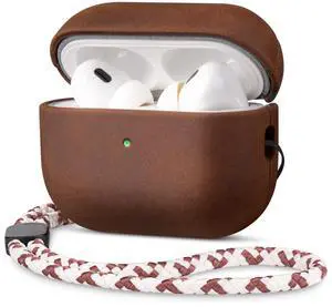 RIXENY Genuine Leather Case for AirPods Pro 3 (3rd Gen 2025) - Vintage Crazy Horse Leather, Adjustable Lanyard, Hard Shell, Develops Patina, Wireless Charging, for Fashion & Luxury Lo RIXENY Genuine Leather Case for AirPods Pro 3 (3rd Gen 2025) - Vintage Crazy Horse Leather, Adjustable Lanyard, Hard Shell, Develops Patina, Wireless Charging, for Fashion & Luxury Lo