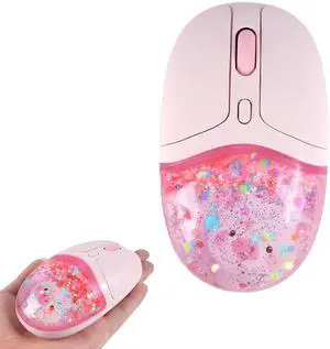 Wireless Mouse with Liquid Quicksand Sequins 2.4GHz & Bluetooth Dual Mode Rechargeable Silent Cute Aqua Mouse with LED Light Portable Water Mice for Laptop PC Tablet MacBook Kids Adults Gift (P Wireless Mouse with Liquid Quicksand Sequins 2.4GHz & Bluetooth Dual Mode Rechargeable Silent Cute Aqua Mouse with LED Light Portable Water Mice for Laptop PC Tablet MacBook Kids Adults Gift (P