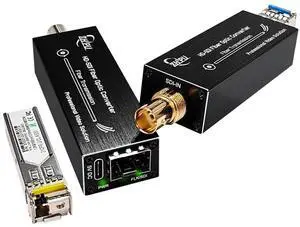 Zhpuostd HD-SDI to Fiber Converter Kit, Uncompressed 1080P Video Extender for Security Camera CCTV up to 20km, with SFP Module Compatibility & Type-C Power, Single-Mode SMF, a Pair Zhpuostd HD-SDI to Fiber Converter Kit, Uncompressed 1080P Video Extender for Security Camera CCTV up to 20km, with SFP Module Compatibility & Type-C Power, Single-Mode SMF, a Pair