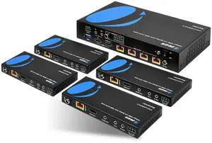 OREI 1x4 HDMI Extender Splitter Over Single CAT6/7 Cable 4K@60Hz with HDBaseT, HDR, HDCP 2.2 with IR Remote EDID Management - Loop Out - Up to 400 Ft - Low Latency OREI 1x4 HDMI Extender Splitter Over Single CAT6/7 Cable 4K@60Hz with HDBaseT, HDR, HDCP 2.2 with IR Remote EDID Management - Loop Out - Up to 400 Ft - Low Latency