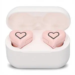 Yoidesu Heart Shaped Earbuds, Cute Stylish HiFi Stereo Bluetooth Headphones with Charging Case and Color Gradient Light, Noise Canceling Cordless Earphone, Gifts for Girls (Rose) Yoidesu Heart Shaped Earbuds, Cute Stylish HiFi Stereo Bluetooth Headphones with Charging Case and Color Gradient Light, Noise Canceling Cordless Earphone, Gifts for Girls (Rose)
