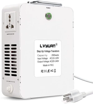 LVYUAN 2000W Step Up Transformer 110/120V to 220/240V LVYUAN 2000W Step Up Transformer 110/120V to 220/240V