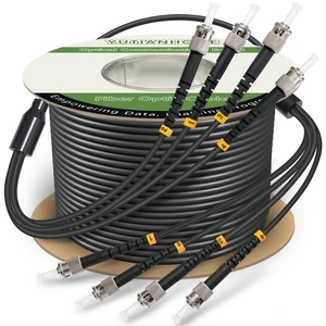 250ft/75m 4 Core Industrial TPU ST to ST Outdoor Armored Fiber Optic Cable 250ft/75m 4 Core Industrial TPU ST to ST Outdoor Armored Fiber Optic Cable