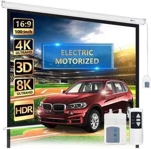 LopBast Screen 100" Motorized Projector Screen - Indoor and Outdoor Movies Screen 100 inch Electric 16:9 LopBast Screen 100" Motorized Projector Screen - Indoor and Outdoor Movies Screen 100 inch Electric 16:9