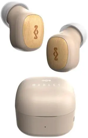 House of Marley Smile Jamaica True Wireless Earbuds, 14-Hour Playtime, Sustainable Bamboo & Recycled Plastics, Quick Charge, Compact Design, (Cream) House of Marley Smile Jamaica True Wireless Earbuds, 14-Hour Playtime, Sustainable Bamboo & Recycled Plastics, Quick Charge, Compact Design, (Cream)