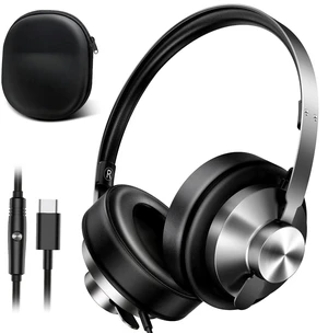 USB C Headphones Wired with Comfortable Ear Pads, Over Ear Bass HiFi Sound Foldable Travel Headphone, Durable Metal Frame, Compatible with iPhone 17/16/Samsung Galaxy S25/S24 Google Pixel 9 - Bl USB C Headphones Wired with Comfortable Ear Pads, Over Ear Bass HiFi Sound Foldable Travel Headphone, Durable Metal Frame, Compatible with iPhone 17/16/Samsung Galaxy S25/S24 Google Pixel 9 - Bl