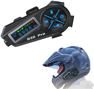 Removable Motorcycle Helmet Bluetooth Headset, 500M Motorcycle Communication Systems 2 Riders Intercom for motorcycle helmets with Music Sharing/Noise Reduction/FM Radio, 2 Mics&40mm Speaker (1-Pack) Removable Motorcycle Helmet Bluetooth Headset, 500M Motorcycle Communication Systems 2 Riders Intercom for motorcycle helmets with Music Sharing/Noise Reduction/FM Radio, 2 Mics&40mm Speaker (1-Pack)