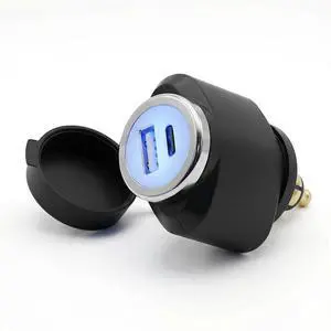 Cliff Top Motorcycle DIN Hella USB Charger 6A 36W PD USB-C and Quick Charge 3.0 Compatible with BMW Triumph Tiger Hella DIN to USB Adapter for 12V Motorcycles Cliff Top Motorcycle DIN Hella USB Charger 6A 36W PD USB-C and Quick Charge 3.0 Compatible with BMW Triumph Tiger Hella DIN to USB Adapter for 12V Motorcycles