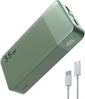 NOBIS Portable Charger, 20000mAh Power Bank, 35W Power Bank Fast Charging, Battery Pack with C to C Cable, Battery Bank with Digital Display for iPhone Android etc (Green) NOBIS Portable Charger, 20000mAh Power Bank, 35W Power Bank Fast Charging, Battery Pack with C to C Cable, Battery Bank with Digital Display for iPhone Android etc (Green)