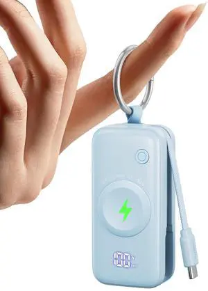 INIU 3-in-1 Portable Charger, 5000mAh Power Bank with Watch Charger & Built-in Cable, Compact 20W Fast Charging Battery Pack, Key Chain & Travel Essential for iPhone 16 15, Apple Watch, AirPods, etc INIU 3-in-1 Portable Charger, 5000mAh Power Bank with Watch Charger & Built-in Cable, Compact 20W Fast Charging Battery Pack, Key Chain & Travel Essential for iPhone 16 15, Apple Watch, AirPods, etc