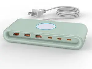 Solopen 30W USB C Charging Station Block Hub 6-Port Travel Charger with Outlet (Single-Port 20W), for MacBook, iPhone and More Green Solopen 30W USB C Charging Station Block Hub 6-Port Travel Charger with Outlet (Single-Port 20W), for MacBook, iPhone and More Green