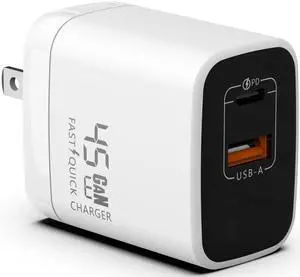 Fast 45W Dual USB-C Plus USB-A Charger - GaN Power Delivery - Fast Compact Power Adapter for Laptops, Smart Phones, Tablets and Thousands of Other Devices (White, 45W) Fast 45W Dual USB-C Plus USB-A Charger - GaN Power Delivery - Fast Compact Power Adapter for Laptops, Smart Phones, Tablets and Thousands of Other Devices (White, 45W)