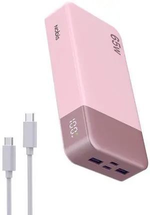 NOBIS Portable Charger, 65W 20000mAh Power Bank Fast Charging PD QC, 2 USB-C(in/Out) & 2 USB-A Battery Pack with Digital Display for Laptop Phone 17 Tablet Earbuds NOBIS Portable Charger, 65W 20000mAh Power Bank Fast Charging PD QC, 2 USB-C(in/Out) & 2 USB-A Battery Pack with Digital Display for Laptop Phone 17 Tablet Earbuds