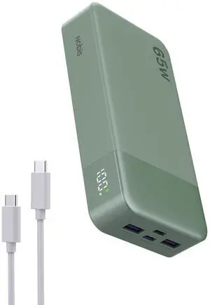 NOBIS Portable Charger, 65W 20000mAh Power Bank Fast Charging PD QC, 2 USB-C(in/Out) & 2 USB-A Battery Pack with Digital Display for Laptop Phone 17 Tablet Earbuds NOBIS Portable Charger, 65W 20000mAh Power Bank Fast Charging PD QC, 2 USB-C(in/Out) & 2 USB-A Battery Pack with Digital Display for Laptop Phone 17 Tablet Earbuds