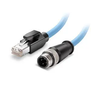 Eonvic Industrial M12 4 Pin Male D Code to RJ45 High Flex Cat6 Shielded Waterproof Ethernet High-Speed Data Transfer Cable POE PROFINET/EtherNet 2M Eonvic Industrial M12 4 Pin Male D Code to RJ45 High Flex Cat6 Shielded Waterproof Ethernet High-Speed Data Transfer Cable POE PROFINET/EtherNet 2M