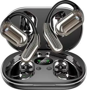 SANOTO Open Ear Earbuds, Bluetooth Headphones with Smart Digital Display, Open Ear Headphones with Ear Hooks, 50H Playtime, Touch Control, ENC Mic, Wireless Earbuds for Workout Travel Working SANOTO Open Ear Earbuds, Bluetooth Headphones with Smart Digital Display, Open Ear Headphones with Ear Hooks, 50H Playtime, Touch Control, ENC Mic, Wireless Earbuds for Workout Travel Working