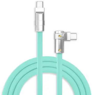 chubbycable FlexElbow 90 Degree 240W Fast Charging Cable Right Angle USB C Cable Silicone Charging Cord Compatible with iPhone 17-15 Series iPad, Light Blue, Type-C to Type-C, 13.1FT chubbycable FlexElbow 90 Degree 240W Fast Charging Cable Right Angle USB C Cable Silicone Charging Cord Compatible with iPhone 17-15 Series iPad, Light Blue, Type-C to Type-C, 13.1FT
